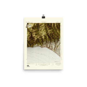 Restored 1928 Pacific Palisades/Topanga Canyon Map with Hillshade