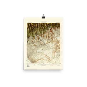 Restored 1925 Santa Monica Map with Hillshade
