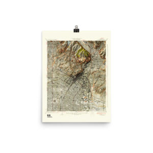 Restored 1928 Los Angeles Map with Hillshade