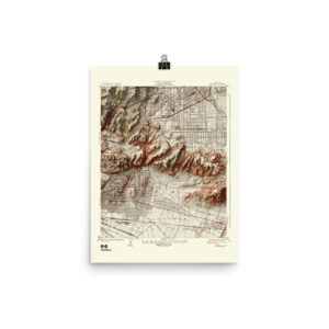 Restored 1926 East Los Angeles Map with Hillshade