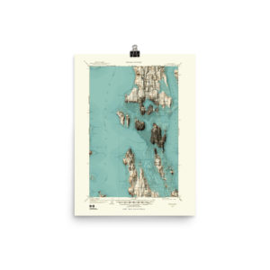 Retrofuture 1908 Seattle Map with 218′ Sea Level Rise