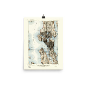 Restored 1908 Seattle Map with Hillshade