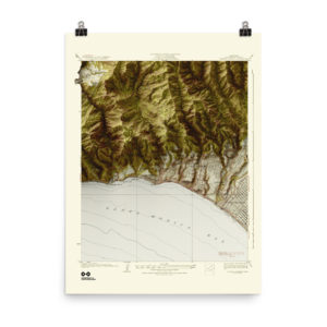 Restored 1928 Pacific Palisades/Topanga Canyon Map with Hillshade