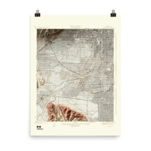 Restored 1926 Hollywood Map with Hillshade