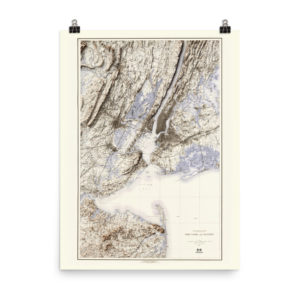 Restored 1894 New York City Vicinity Map with Hillshade