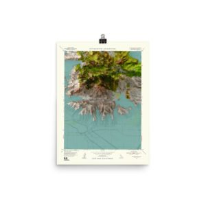 Retrofuture 1954 Sutter Buttes Map with 218′ Sea Level Rise