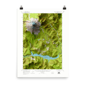 Mt St Helens–Restored Map with Hillshade