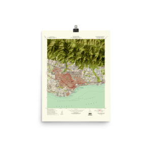 Restored 1952 Santa Barbara Map with Hillshade