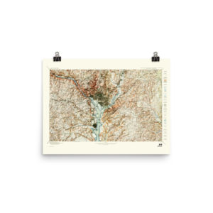 Restored 1900 Washington DC Map with Hillshade