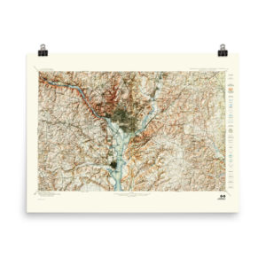 Restored 1900 Washington DC Map with Hillshade