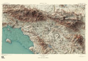 Retrofuture 1948 Southern California (No. 1) Map with 218′ Sea Level Rise