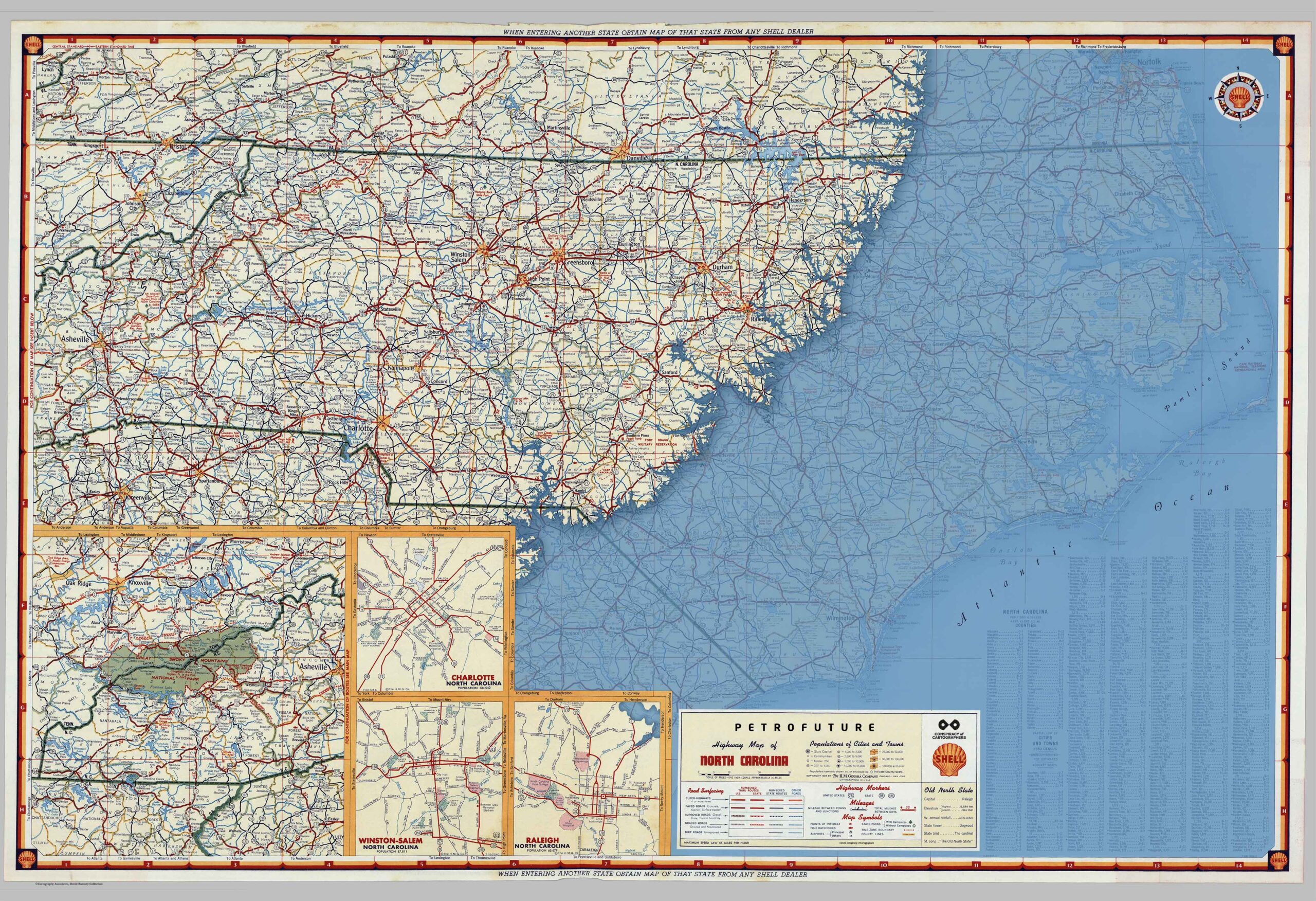Petrofuture 1956 Sea Level Rise Map of North Carolina
