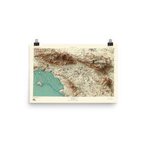 Retrofuture 1948 Southern California (No. 1) Map with 218′ Sea Level Rise