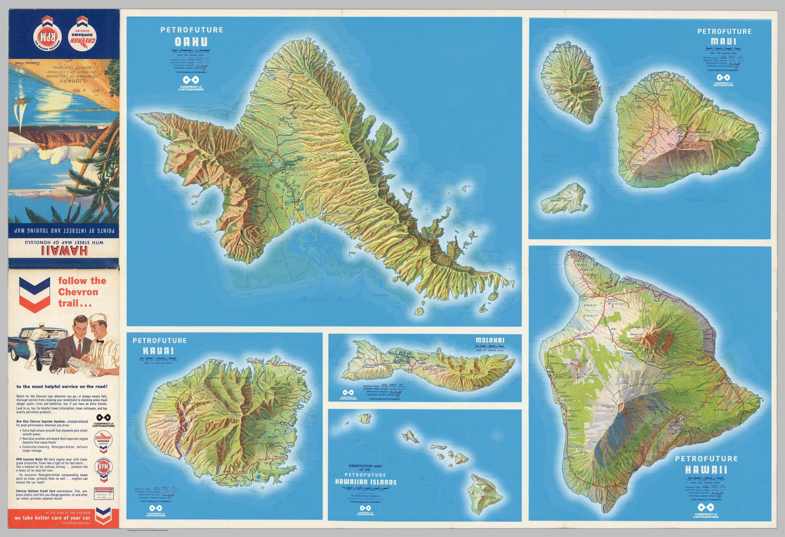 Petrofuture 1959 Sea Level Rise Map of the Hawaiian Islands