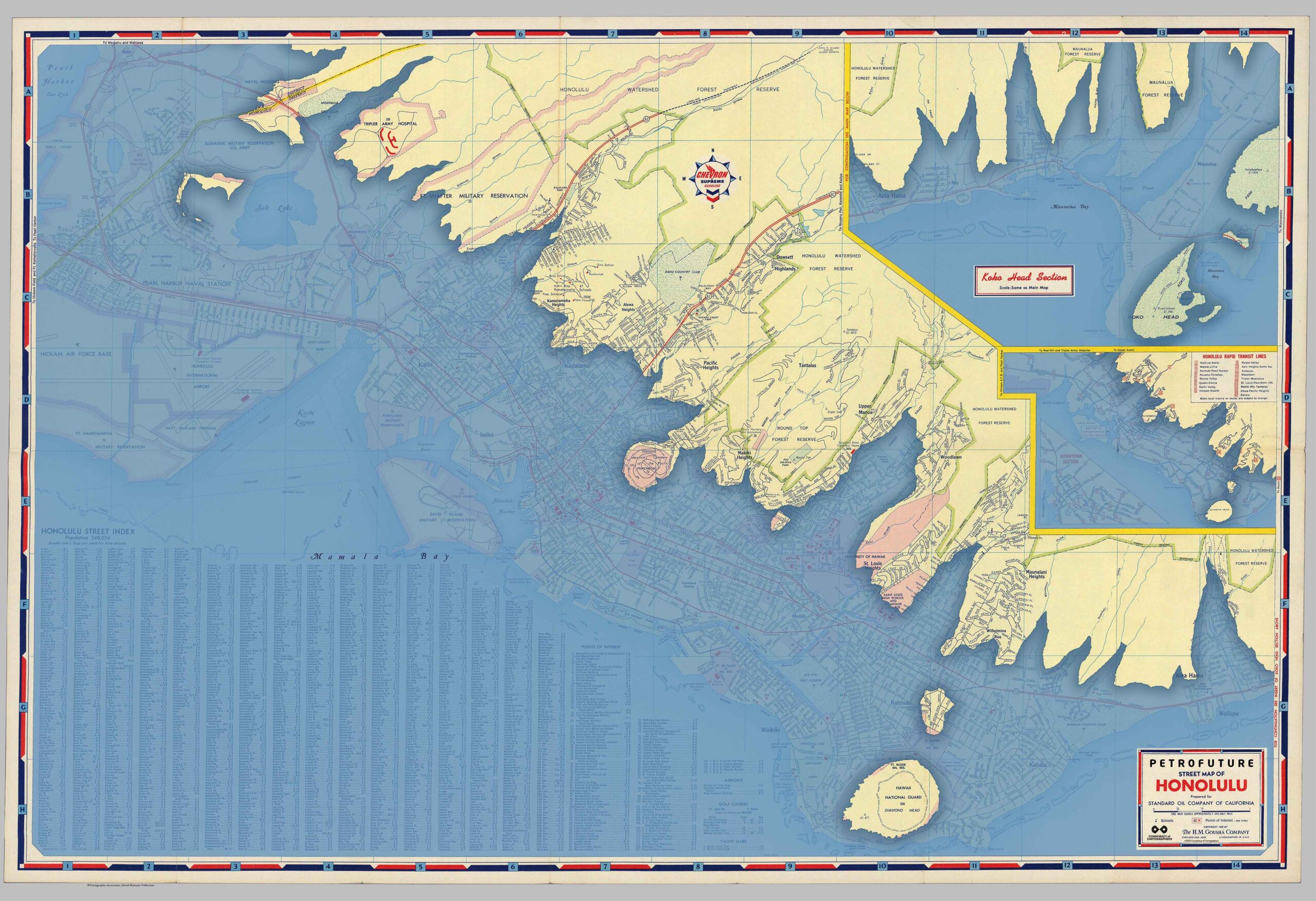 Petrofuture 1959 Sea Level Rise Map of Honolulu