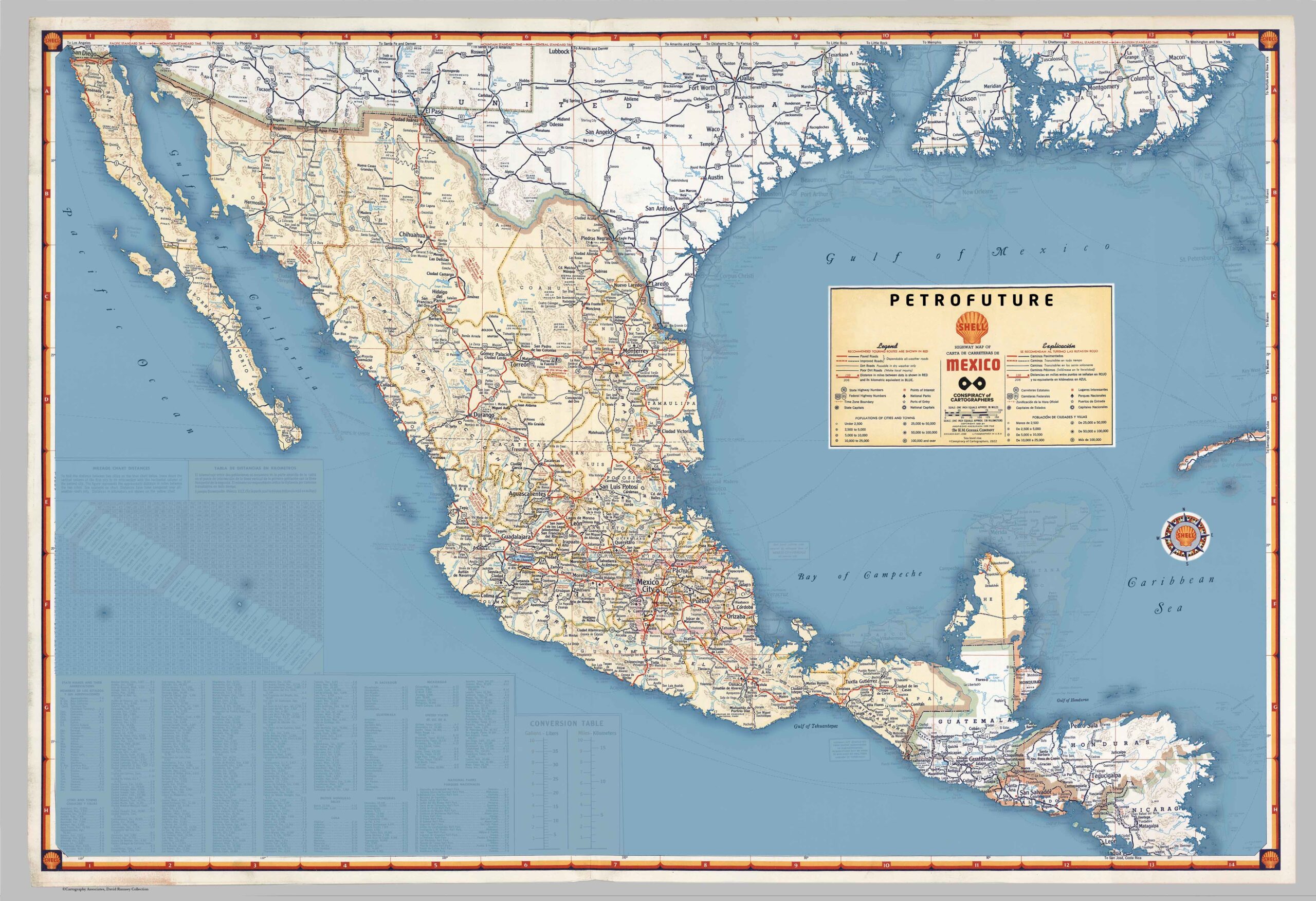 Petrofuture 1956 Sea Level Rise Map of Mexico