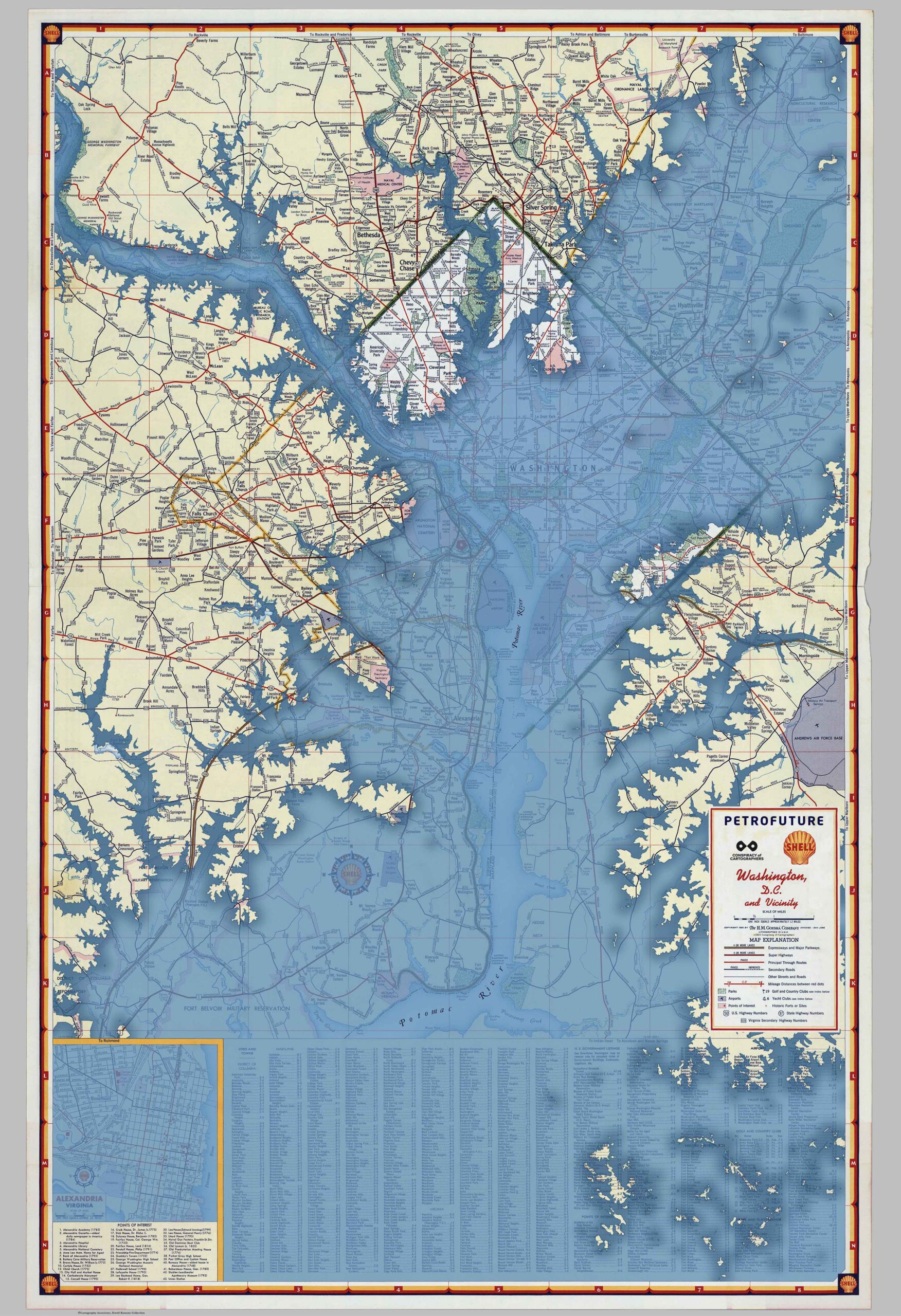 Petrofuture 1956 Sea Level Rise Map of Washington, DC